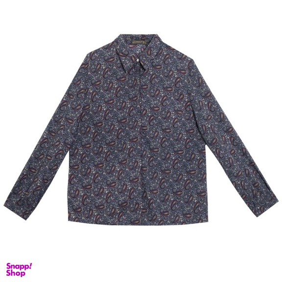 شومیز زنانه برنس مدل نور رنگ سرمه ای