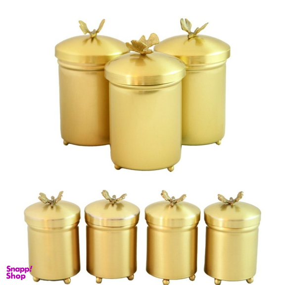 ست جای ادویه 7 پارچه سالینو مدل پروانه برنجی کد B-4021