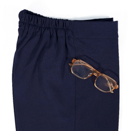 شلوار کرپ زنانه مدل نیم بگ کد 3814 رنگ سرمه ای