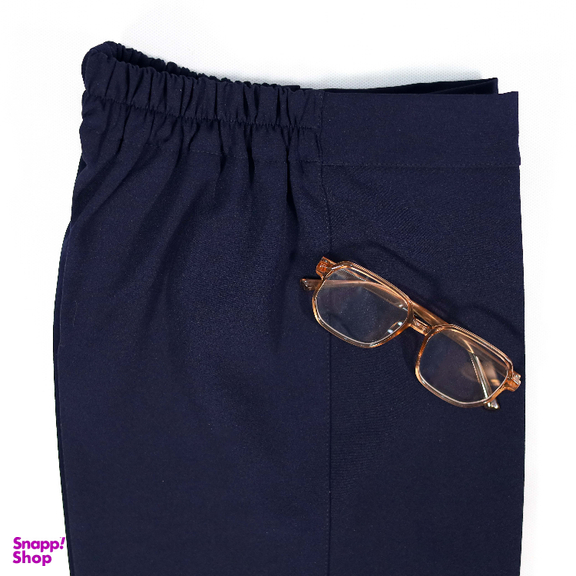 شلوار کرپ زنانه مدل نیم بگ کد 3814 رنگ سرمه ای