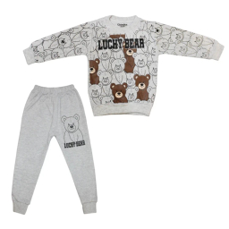 ست بلوز و شلوار پسرانه چیندکا مدل 2024 کد 101 رنگ طوسی