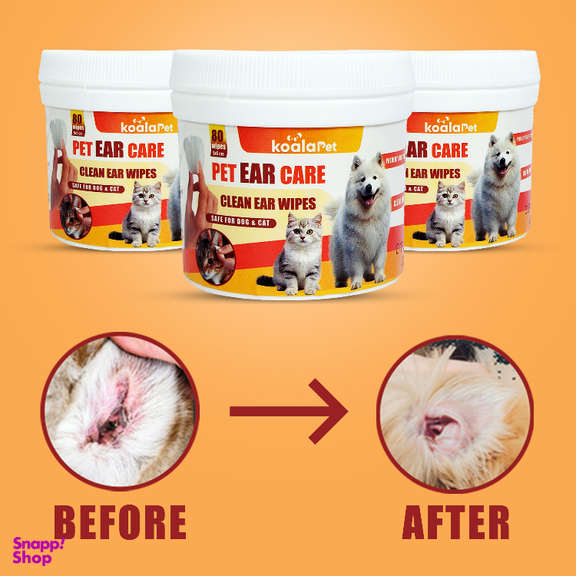 دستمال مرطوب گوش سگ و گربه کوالاپت مدل Ear wipes01 بسته 80 عددی