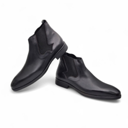 نیم بوت مردانه چرم ریباری مدل Z30 رنگ مشکی