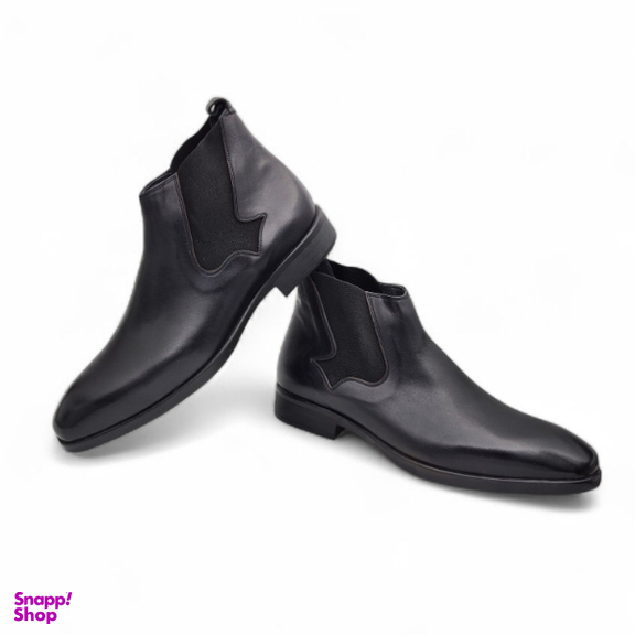 نیم بوت مردانه چرم ریباری مدل Z30 رنگ مشکی