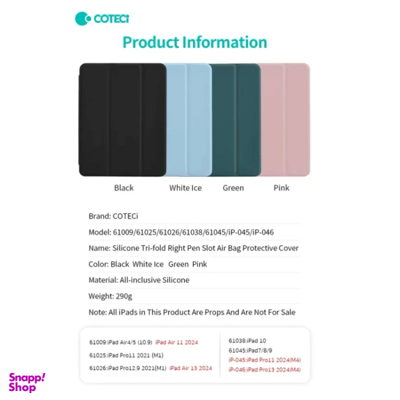 کیف کلاسوری تبلت کوتسی مدل IP-046 مناسب اپل 13 اینچ iPad Pro 13 2024
