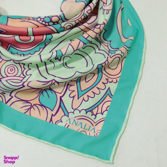 روسری زنانه آنالیا مدل ابریشم مزونی کد a-5077