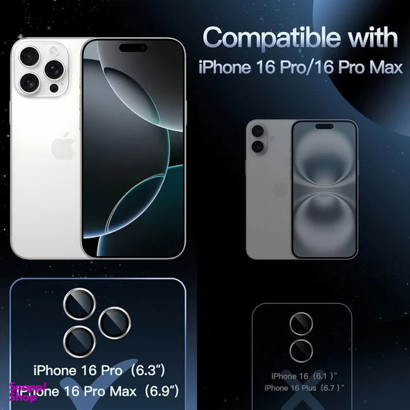محافظ لنز دوربین گرین لاین مدل Hd Plus Camera Lens مناسب برای گوشی موبایل اپل iPhone 16 Pro Max / 16 Pro
