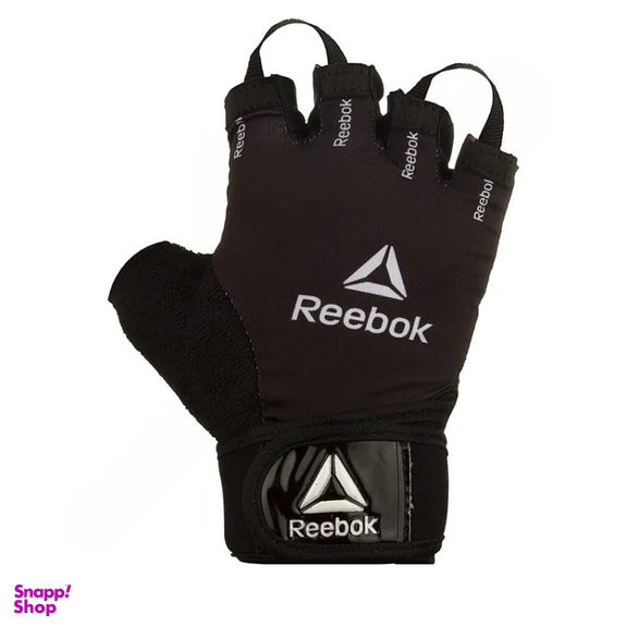 دستکش بدنسازی زنانه نيمه انگشتی طرح Reebok رنگ مشکی