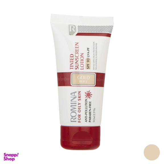 لوسیون ضد آفتاب رومینا مدل Gold Beige-90 حجم 50 میلی لیتر