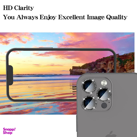 محافظ لنز دوربین بوف مدل Diamond-Luxury مناسب برای گوشی موبایل اپل iPhone 13 Pro Max / iPhone 13 Pro