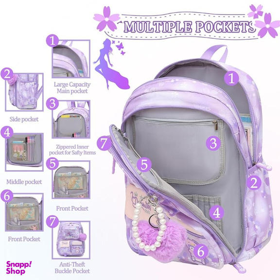 کوله پشتی مدرسه مدل در یخچالی طرح کرومی به همراه آویز کد k4503