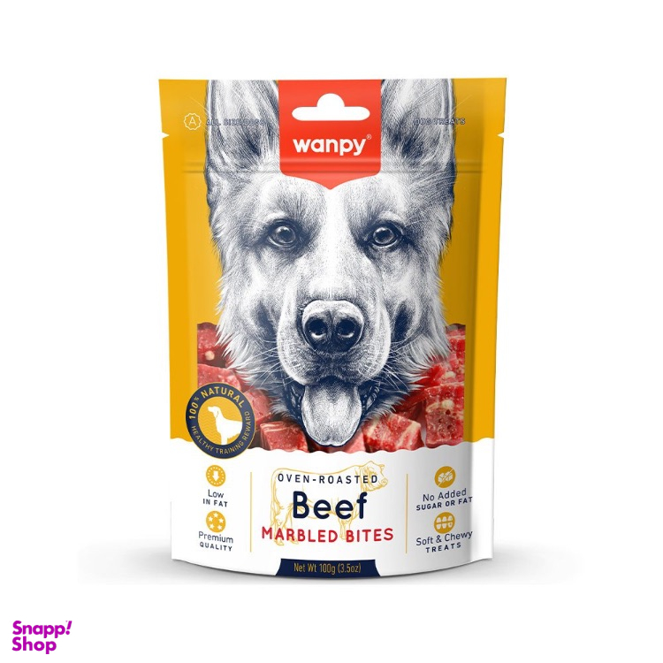 تشویقی سگ ونپی مدل Beef Marbled Bites وزن 100 گرم