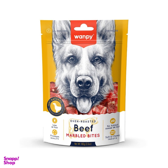 تشویقی سگ ونپی مدل Beef Marbled Bites وزن 100 گرم