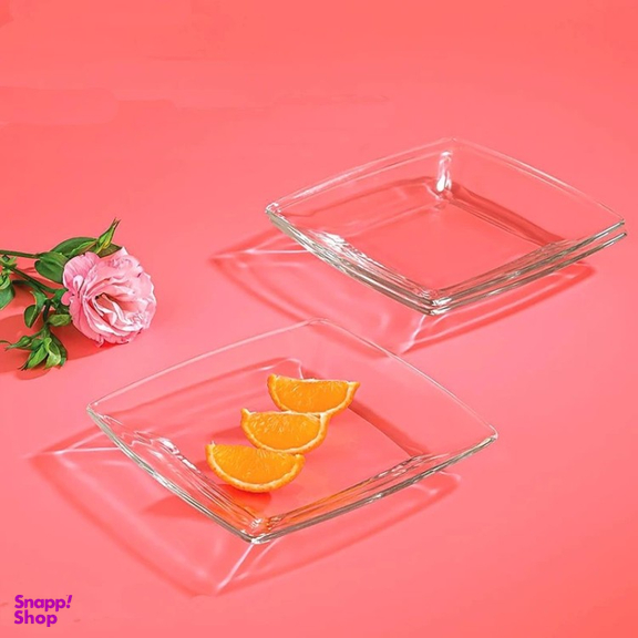 پیش دستی لیمون مدل مربع شیشه ای کد 215500 بسته 6 عددی