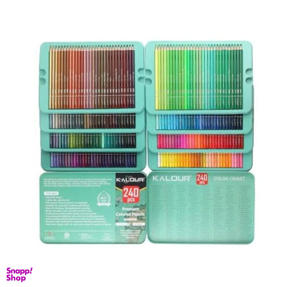 مداد رنگی 240 رنگ کالور مدل Premium کد 12339 جعبه فلزی