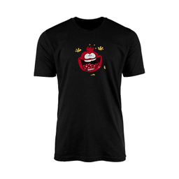 تیشرت آستین کوتاه زنانه مدل TZ9 طرح چاپ انار یلدا کارتونی رنگ مشکی