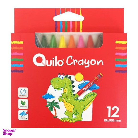مداد شمعی 12 رنگ کوییلو طرح دایناسور کد Q-644534-Dinosaur