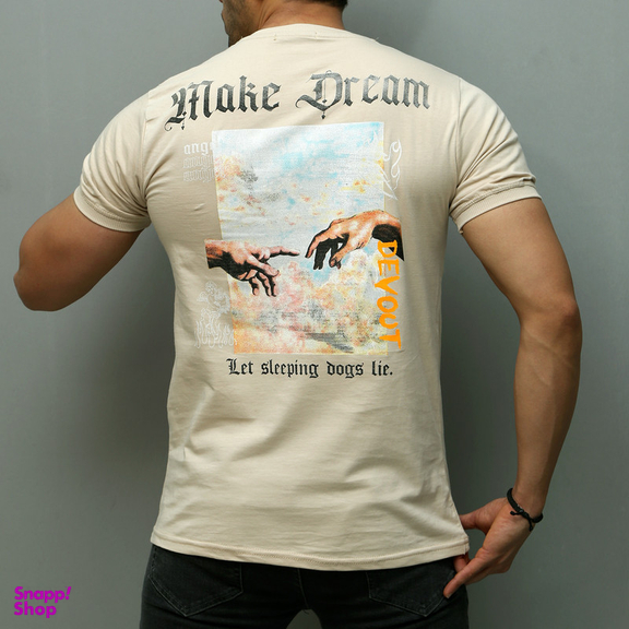 تیشرت آستین کوتاه مردانه سارزی مدل dream_k.r.m رنگ کرم