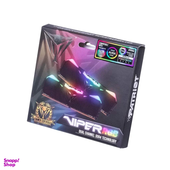 رم دسکتاپ دو کاناله 4133 مگاهرتز CL19 پتریوت مدل Viper RGB ظرفیت 8 گیگابایت بسته 2 عددی