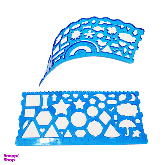 ست خط کش نشکن شابلونی مدل Flexible سایز 20 سانتی متر بسته 2 عددی