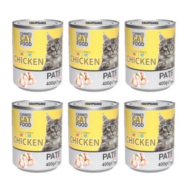کنسرو گربه شهر پت مدل Chicken وزن 400 گرم بسته 6 عددی