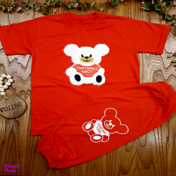 تیشرت شلوارک مدل C-1044 رنگ قرمز