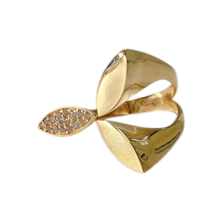 انگشتر طلا 18 عیار زنانه گالری سپینود مدل گل کد RSG10