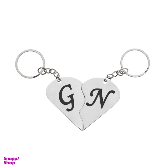 جاکلیدی گیلواره زراوشان مدل قلب دو تکه حرف G N