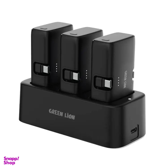داک پاوربانک سه عددی گرین لاین مدل GN3IN1PB5KBk ظرفیت 15000 میلی‌ آمپر ساعت