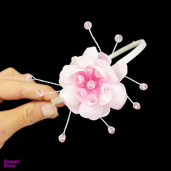 تل مو دخترانه مدل تک گل کریستالی کد VS-T1GKSS