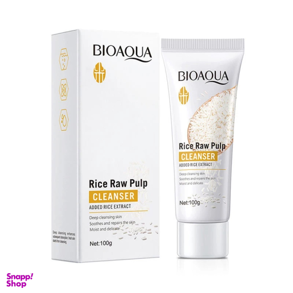 فوم شستشو صورت بایو آکوا مدل برنج حجم 100 میلی لیتر