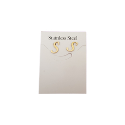 گوشواره زنانه طرح حرف S رنگ طلایی