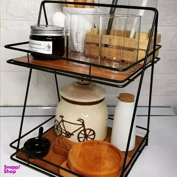 استند جا ادویه ای مدل مربعی کف چوبی کد 3024