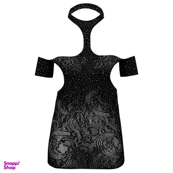 لباس خواب زنانه ماییلدا مدل نگین دار فانتزی کد 4860-7185 رنگ مشکی