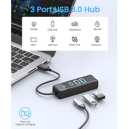 USB هاب 3 پورت USB3.0 اوریکو مدل PWC2U-U3