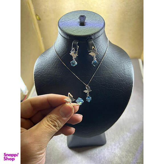 سرویس نقره زنانه سواروسکی مدل مکعب جواهری کد 148855