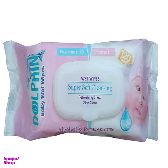 دستمال مرطوب کودک دلفین مدل پرو ویتامین B5