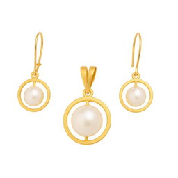 نیم ست طلا 18 زنانه عیار مدل مروارید کد Gs1030