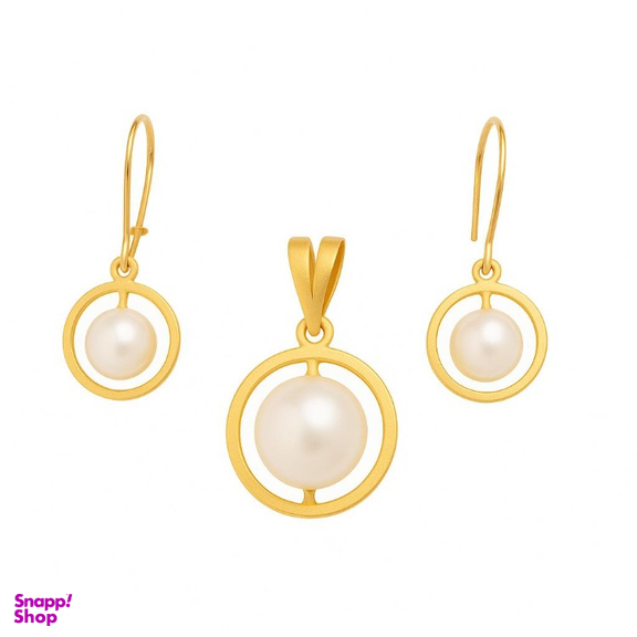 نیم ست طلا 18 زنانه عیار مدل مروارید کد Gs1030