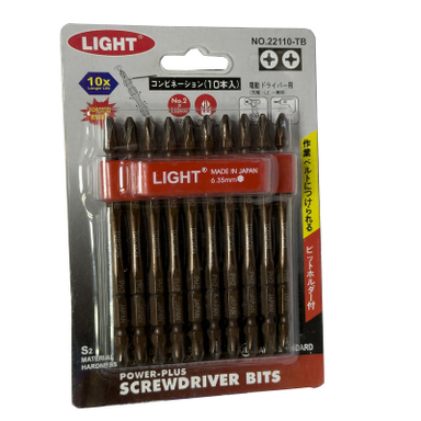 سری پیچ گوشتی دو سر چهار سو لایت مدل بلند کد SMT-LIGHT-JAPAN-22110-TB بسته 10 عددی