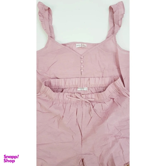 ست تاپ و شلوارک زنانه اسمارا کد 0256 رنگ کالباسی