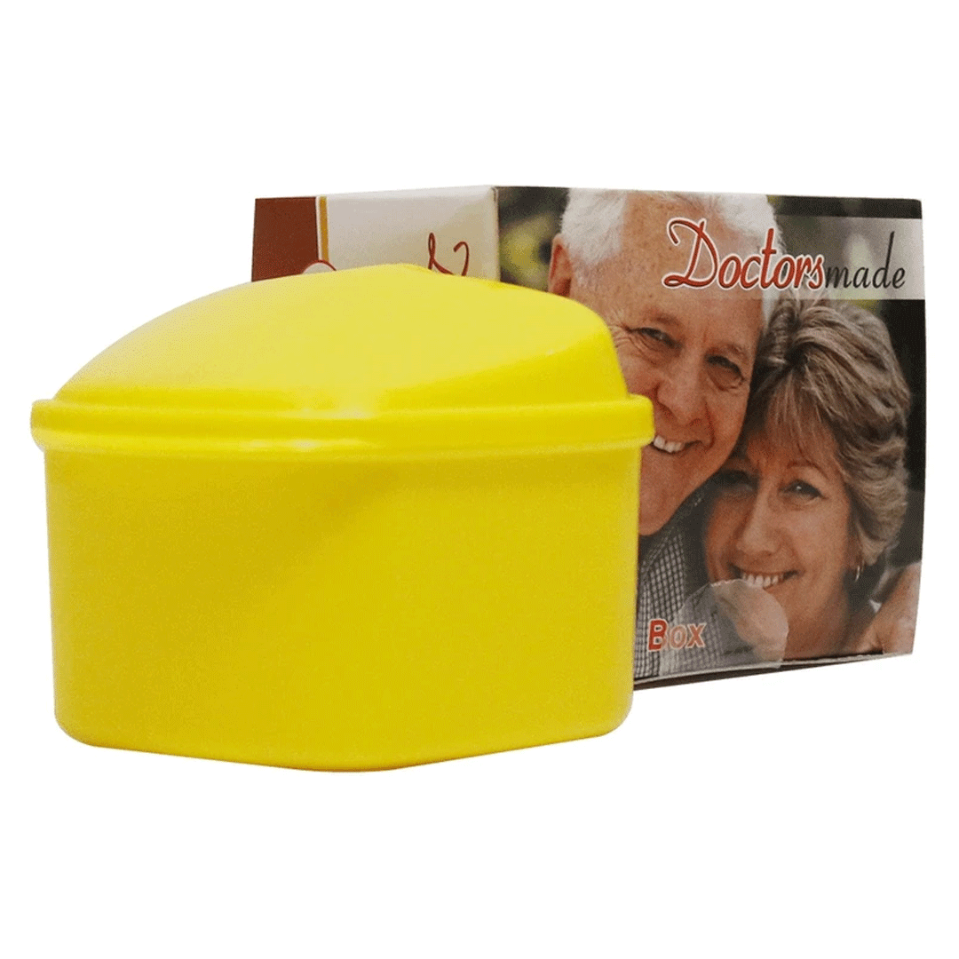محفظه نگهداری دندان مصنوعی دکتر مید مدل DentureBox رنگ زرد