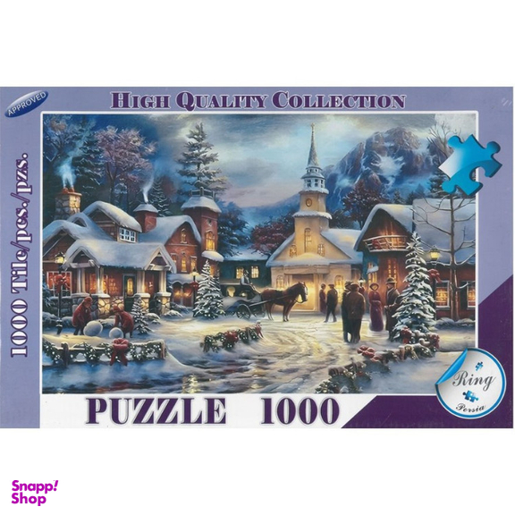 پازل 1000 تکه رینگ طرح روستای برفی