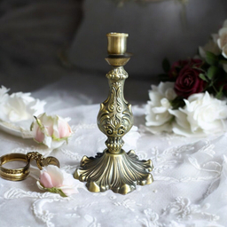 جاشمعی برنجی طرح آنتیک مجموعه 2 عددی