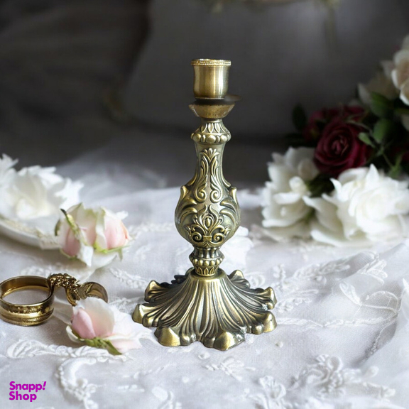 جاشمعی برنجی طرح آنتیک مجموعه 2 عددی