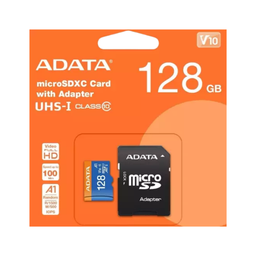 کارت حافظه MicroSDXC ای دیتا مدل V10 R100W25 100MB/S ADP ظرفیت 128 گیگابایت