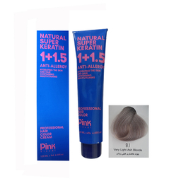 رنگ مو پینک ویژوال شماره 9.1 رنگ بلوند خاکستری خیلی روشن حجم 120 میلی لیتر