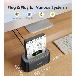 داک هارد دیسک 3.5/2.5 اینچ HDD/SSD Type-C اوریکو مدل 6819C3-V1