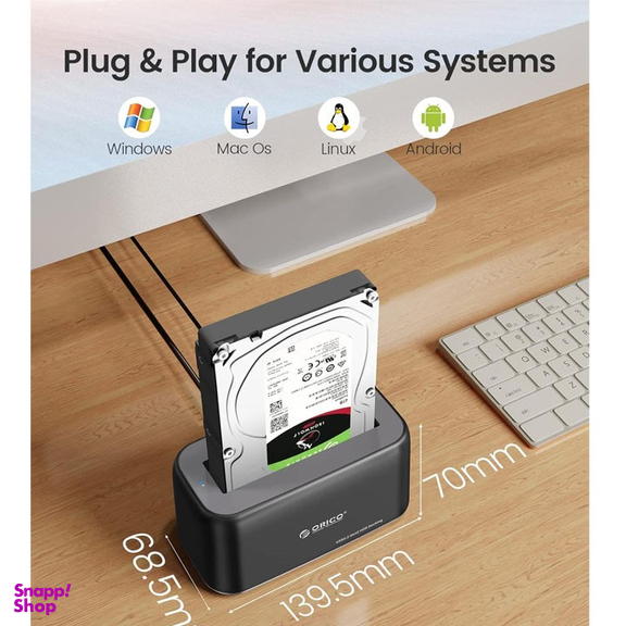 داک هارد دیسک 3.5/2.5 اینچ HDD/SSD Type-C اوریکو مدل 6819C3-V1