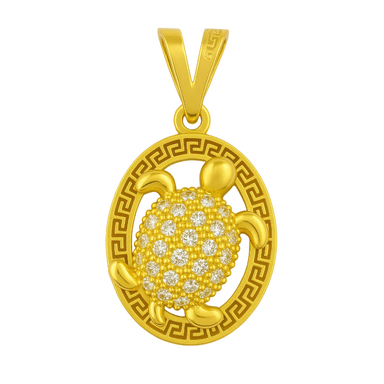 پلاک گردنبند طلا 18 عیار الوند گلد مدل لاک پشت کد 1417